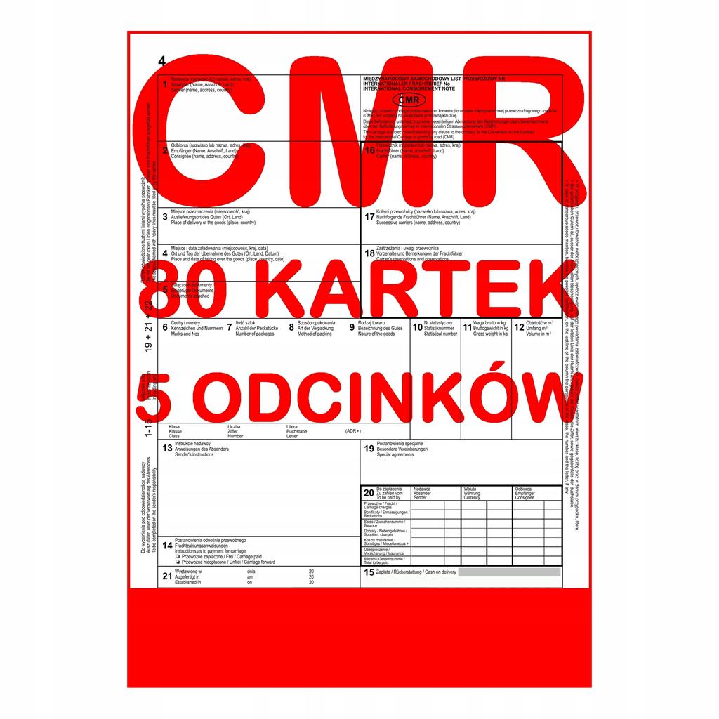 Cmr Waybill 80 Sheets - 5 Sections - 16 Sets