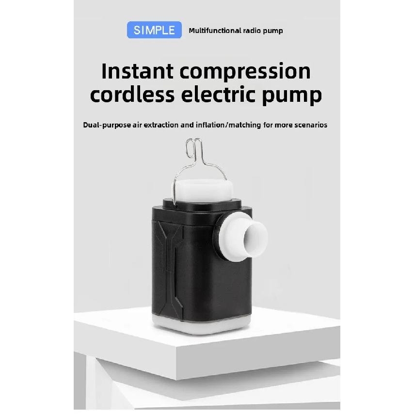 Mini USB C Rechargeable Electric Air Pump Portable for Camping Inflatable Bed Mattress Swimming Pool Toy Travel Accessory