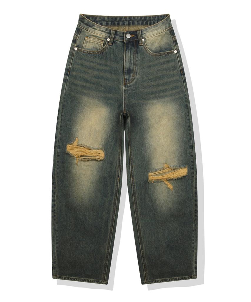 ANEWBROS Mar Balloon Wide Washed Denim Pants 2 Colors [Anbd_8015]