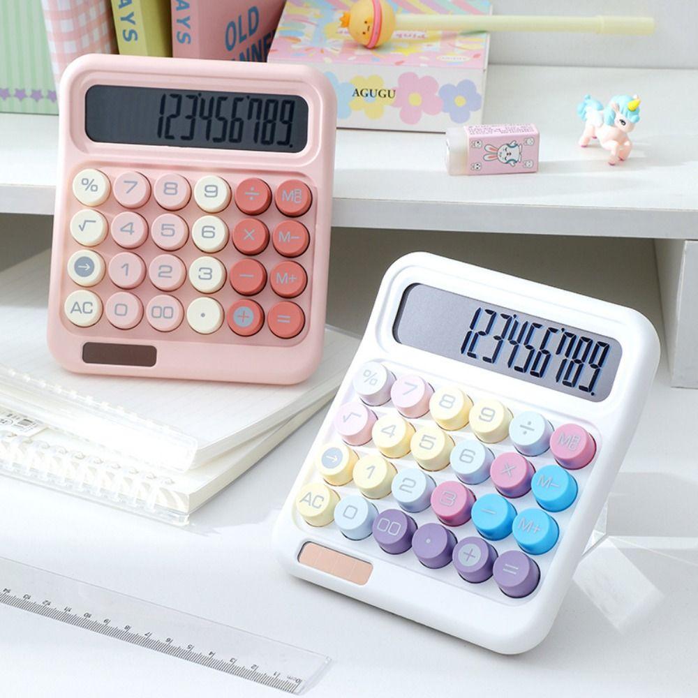 High Sensitivity Button 12 Digit Calculator Large LCD Display Candy Colored Calculator School Use