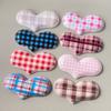 Kawaii Check Pattern Heart Flatback Resin Cabochon Scrapbook DIY Valentines Craft Decoration Accessories