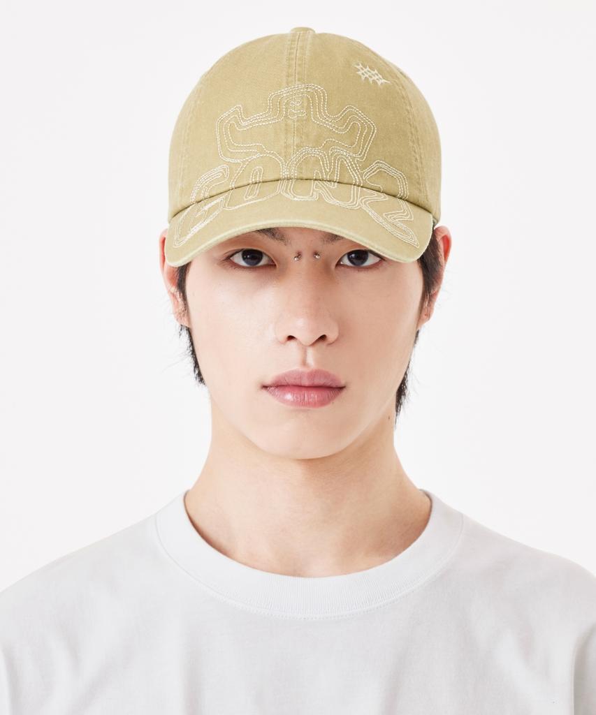MARK GONZALES Washed Gons Stitch Cap - Beige