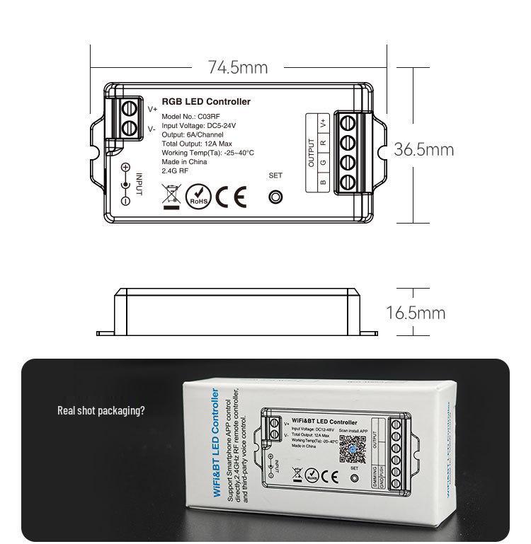 RF Wireless RGB LED Strip Remote Controller C03RF