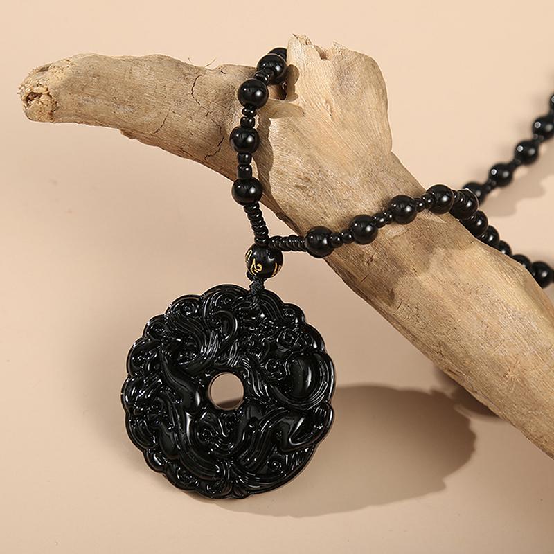 Зеленый нефритовый дракон, вырезанный вручную, полый нефритовый кулон, ожерелье, разноцветный китайский амулет, женский мужской подарок на удачу