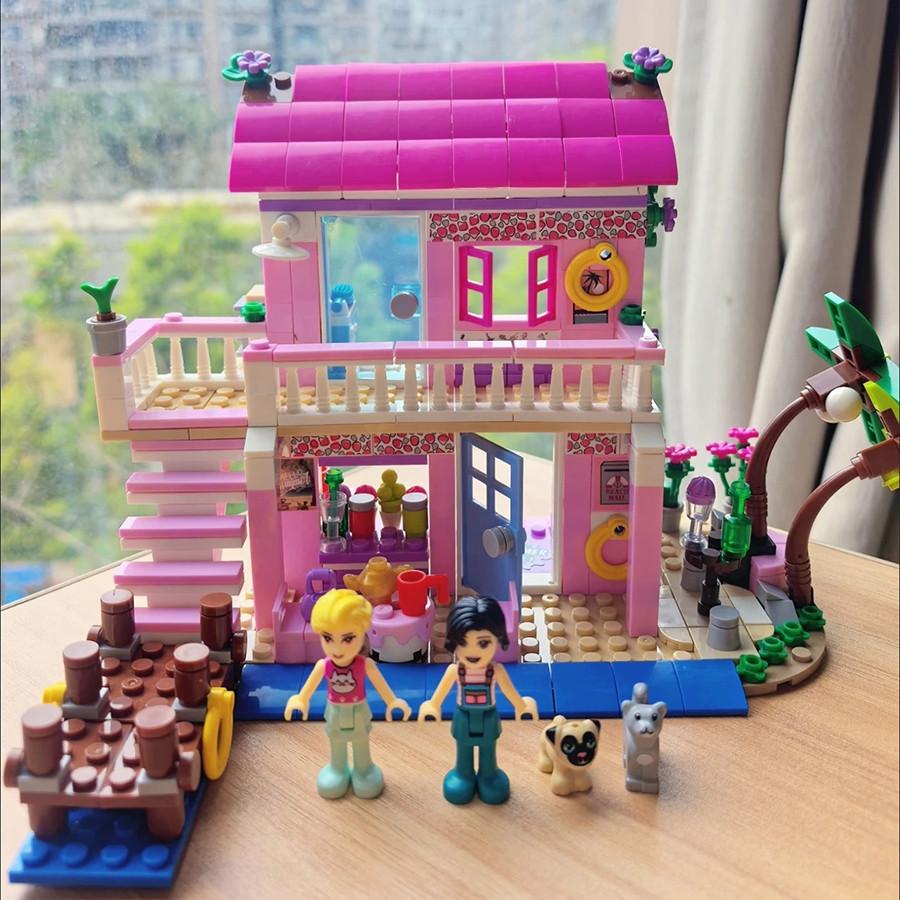 474PCS Friends City House Summer Holiday Seaside Villa Apartment Building Blocks Sets Figures DIY Toys for Kids Girls Christmas Gift