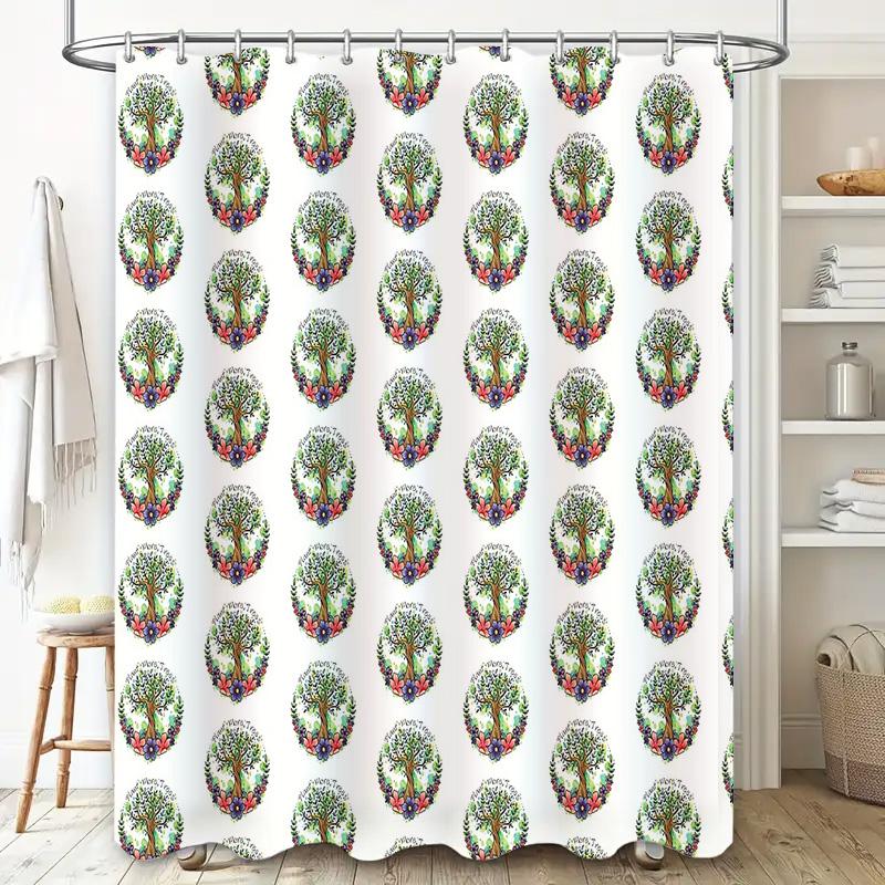 Vintage Tree of Life Shower Curtain Botanical Nature Forest Backdrop Bathroom Decor Tapestry Waterproof Washable Home Decor