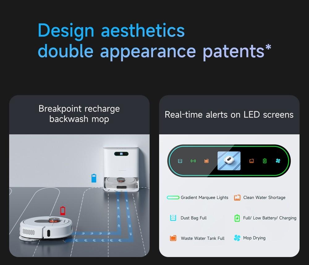 Обновленный:  Умный робот-пылесос ROIDMI EVA, самоочищающийся и опорожняющий, 3200 Па, мощное всасывание, 3-в-1, пылесос, подметание и уборка