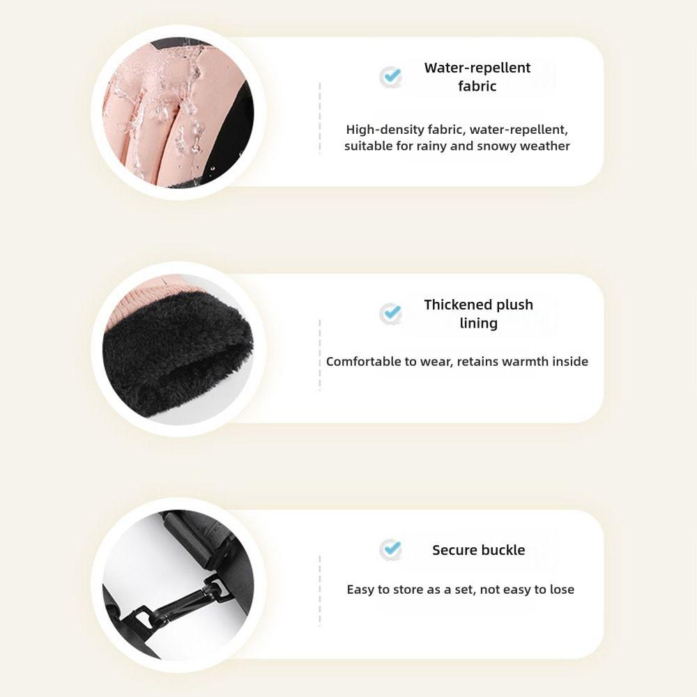 PU Leather Winter Cycling Gloves Fleece Lining Non-Slip Gloves Waterproof Gloves For Women Man