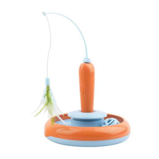 Автоматическая палочка-дразнилка для кошек Интерактивная умная палочка-дразнилка для кошек с вращающимся пером и катящимся шариком для домашних кошек