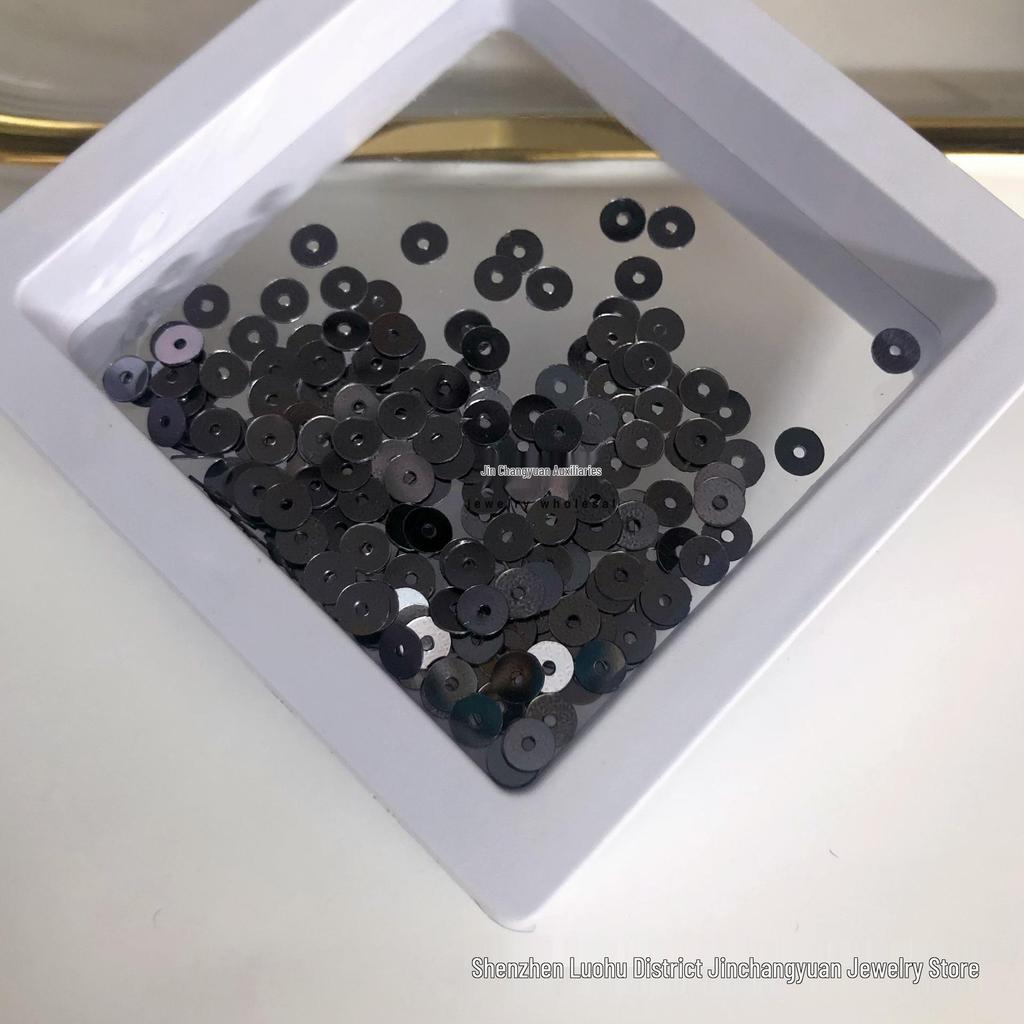 Цветные пайетки 4 мм с центральным отверстием для DIY поделок и аксессуаров для одежды