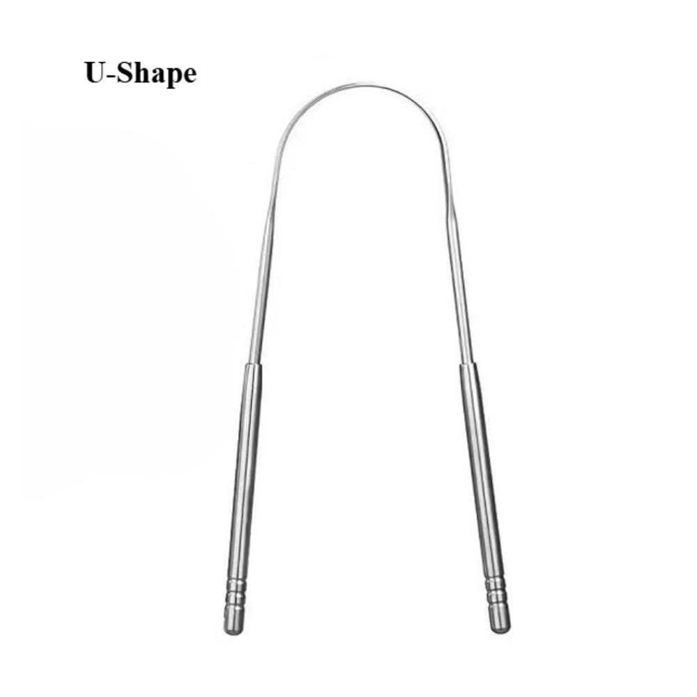 Скребки для языка из нержавеющей стали, очиститель языка для взрослых и детей, портативный очиститель для удаления налета с языка, чистящие инструменты для полости рта