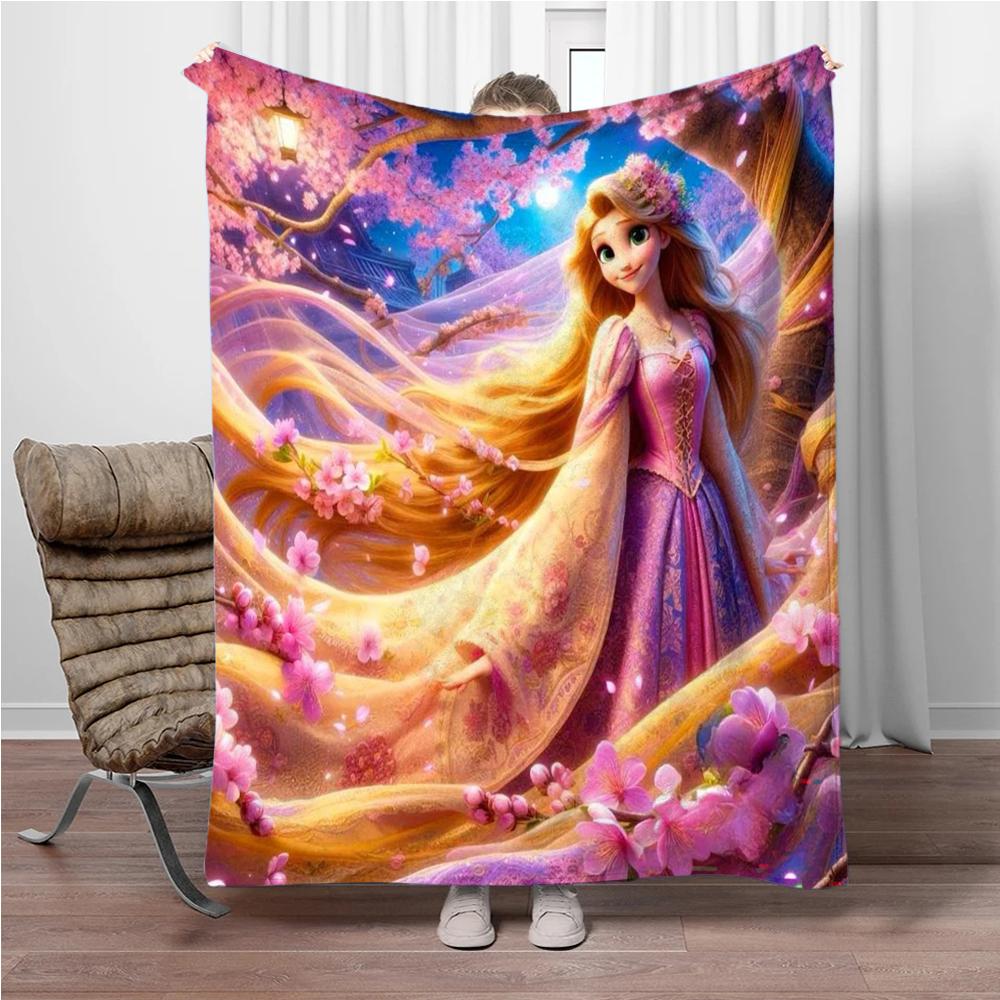 Cartoon Rapunzel Flannel Blanket Children Warm Soft Blanket for Sofa Bed Cover Blanket Suitable for Birthday Souvenir Gifts