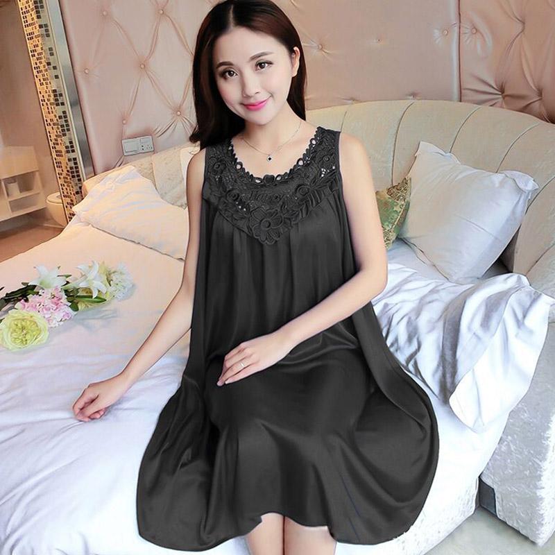 Женское нижнее белье Ночная рубашка Халат Платье Ночная рубашка Сексуальная пижама Babydoll Шелк