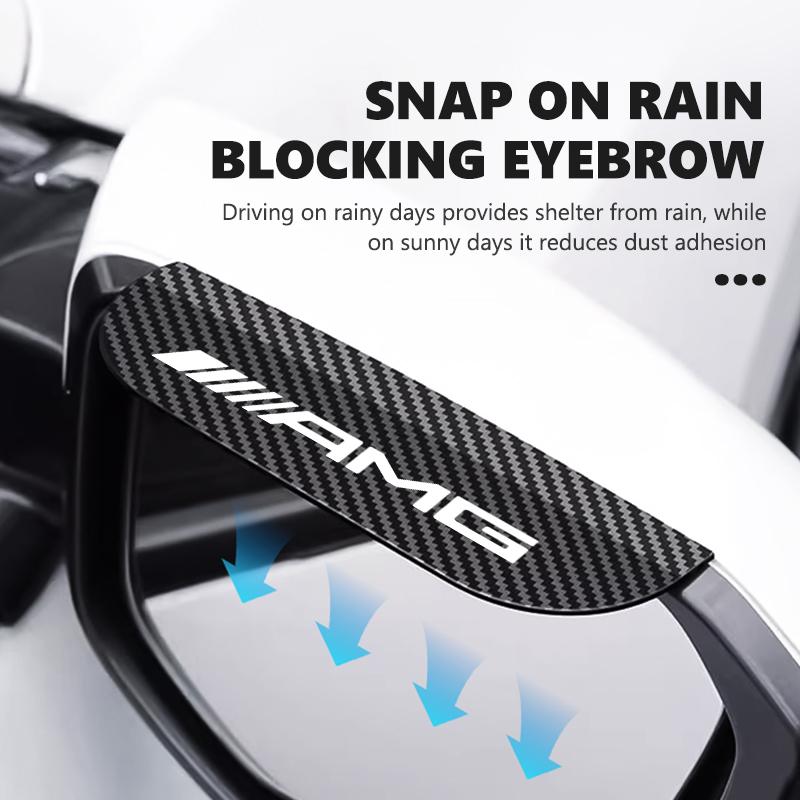 AATU1 Carbon Fiber Car Rear View Mirror Rain Eyebrow Shield Sun Visor Accessories For AMG Mercedes Benz GLC GLE GLK W190 W201 C180