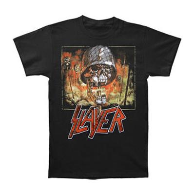 Мужская футболка Slayer Пронзенный череп Черная