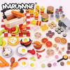 Marumine Мини Пищевые Строительные Блоки Кухонные Принадлежности Гамбургер Пицца Картофель Фри Город Друзья Модель Аксессуары MOC Кирпичи Детали