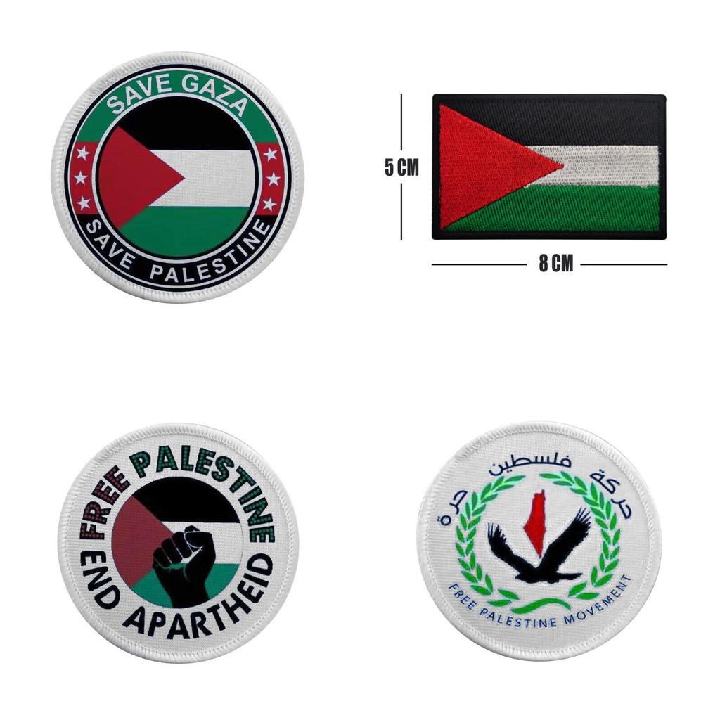 Ближний Восток Трансграничный Палестинский Значок Нарукавная Нашивка Аксессуары Флаг Боксер Вышитая Нашивка на Рюкзак на Липучке В Наличии