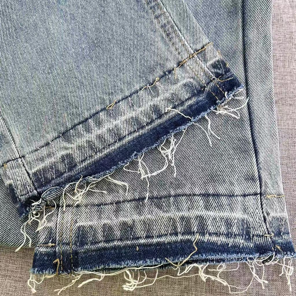 99150 CHROME HEARTS Мужские и женские модные джинсы в американском стиле с тканевыми нашивками, вышивкой, повседневные и модные уличные брюки