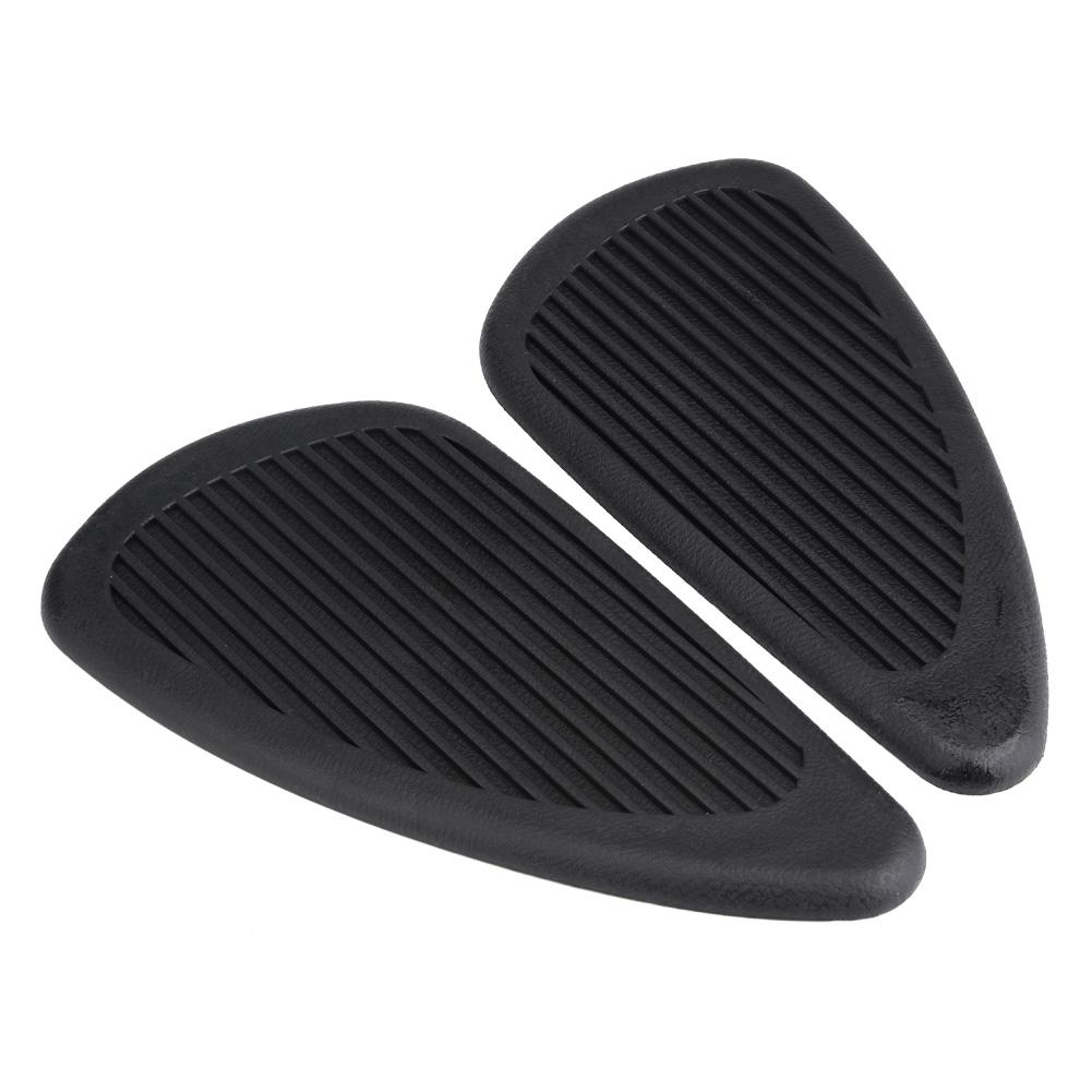 2Pcs Anti Slip Traction Pad Gas Fuel Tank Stickers Protector for Retro Motorcycle (Black)