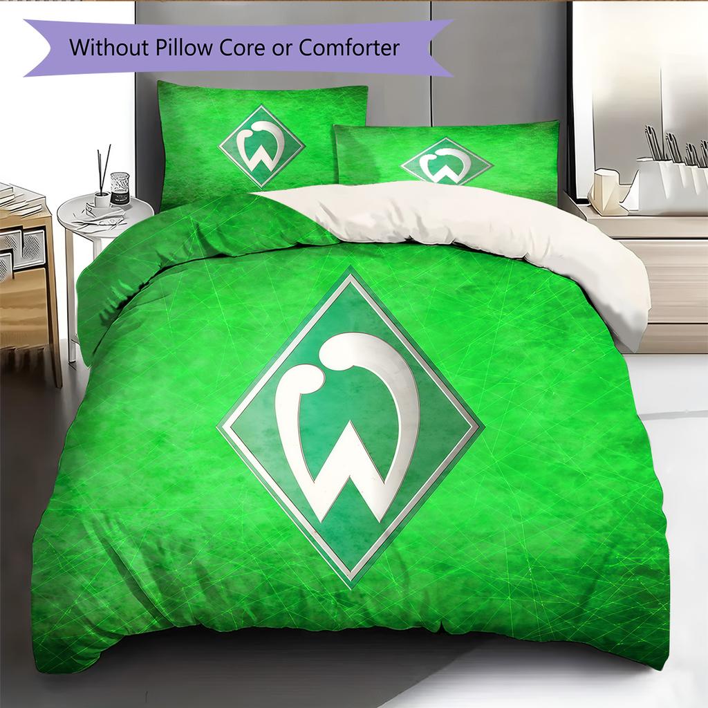 SV Werder Bremen Pattern Bedding Quilt Set Home Decoration Gift (1 * duvet cover + 2 * pillowcase without core)
