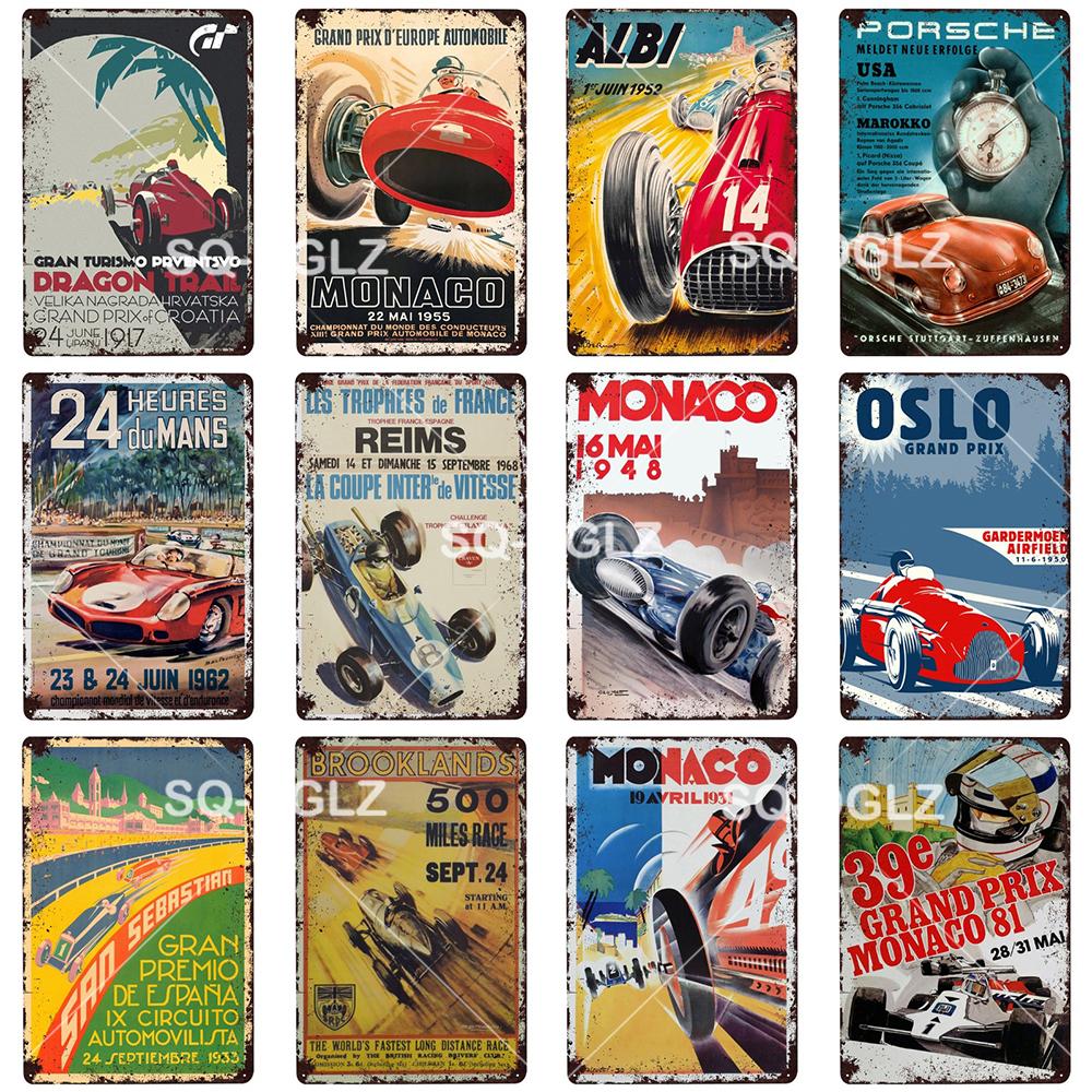 Бруклендс Табличка Металлическая Вывеска Винтажный Декор для Бара Жестяная Вывеска Винтажный Декор для Паба Бара Металл Металлические Таблички Гоночный Постер Тарелка