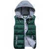 Women Cotton Wool Collar Hooded Down Vest Removable Hat Female Thicken Winter Warm Jacket Outerwear
