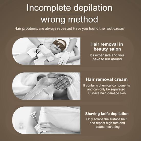 Ручной прибор для удаления волос 5 уровней регулировки Мужчины Женщины Безболезненный Постоянный Тело