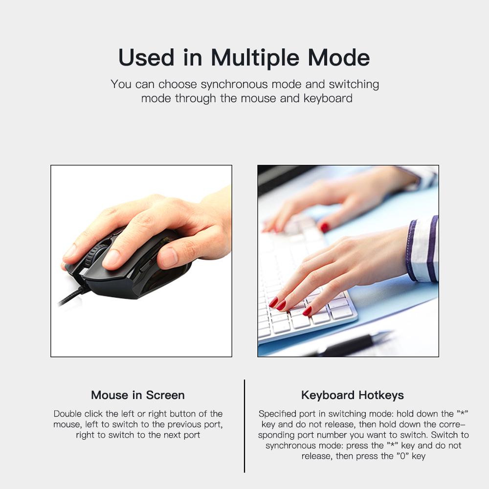 AIMOS 8 портов USB-синхронизатор USB-клавиатура и мышь Контроллер синхронизации KVM-переключатель Металл