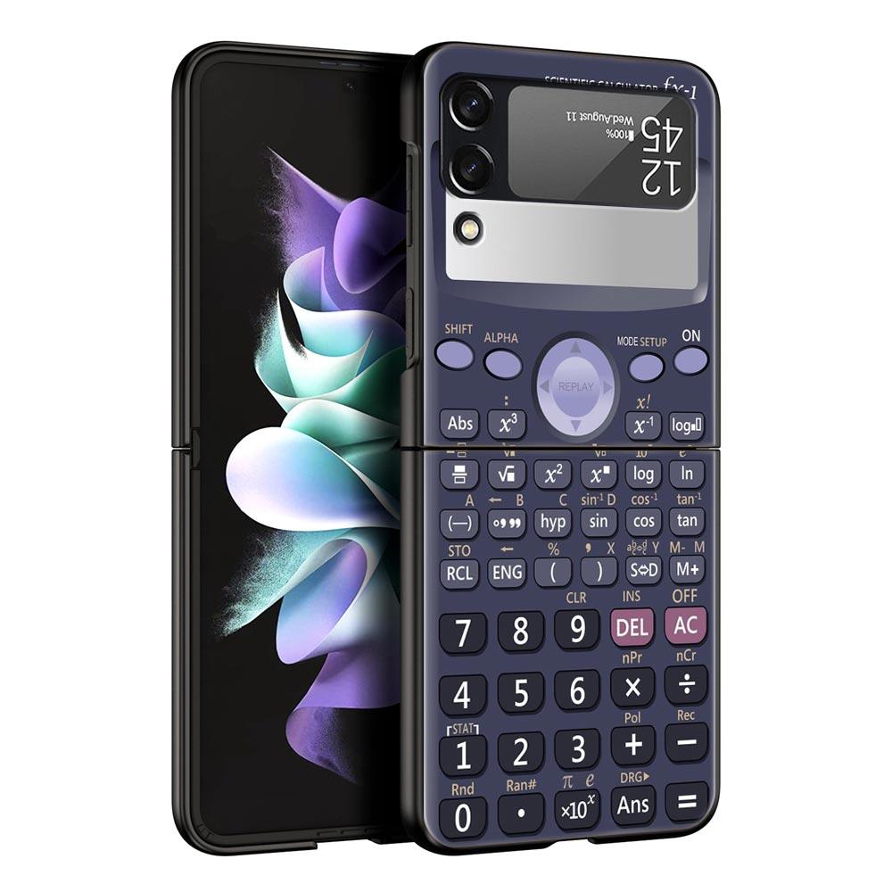 Чехол для телефона Samsung Galaxy Z Flip 3 4 5 6 Складной Черный Корпус Ретро Калькулятор Для Samsung Z Flip4 Flip5 ПК Жесткая Крышка