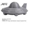 3D Printed Space Model UFO Figurine, Sci-Fi Spacecraft Decor, One-Piece Craft with Clear Science Fiction Collectible Gift Texture, Mini Ornament