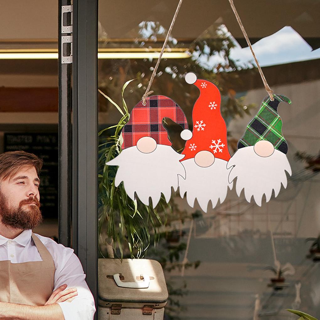Рождественский гном подвесное украшение табличка на дверь внутренняя наружная сцена макет стены окно деревянная вывеска подвеска праздничный кулон
