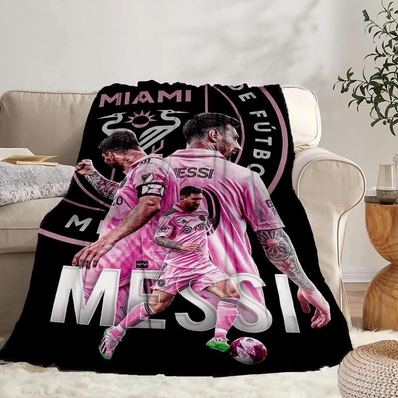 Messi's Pink  Portable Blanket/Soft Blanket Bedding Blanket Suitable for Travel Camping Living Rooms Offices Sofas Fan Gifts