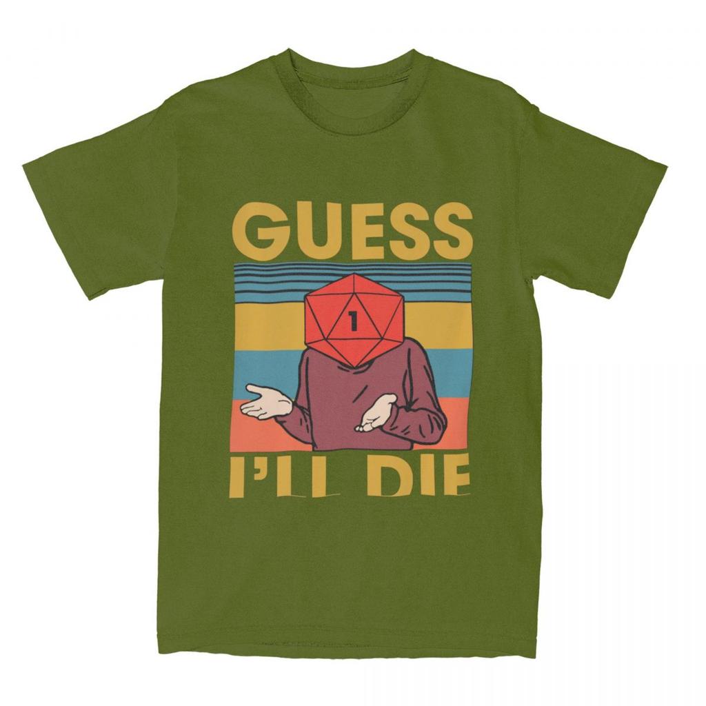 Унисекс футболки Guess Ill Die Смешная надпись Одежда из чистого хлопка Летняя футболка с коротким рукавом Круглый вырез Хип-хоп Индивидуальная футболка 4XL 5XL 6XL