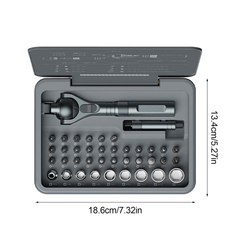 Набор трещоток с насадками, магнитный привод, 40 прецизионных насадок, многофункциональный, вращение на 180 градусов, полный набор для автомобиля