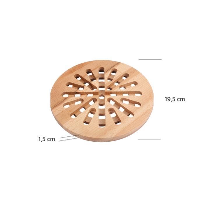 Dessous de plat bois - Creative Home - Rond - Bois de hêtre naturel - Ecologique - Résistant