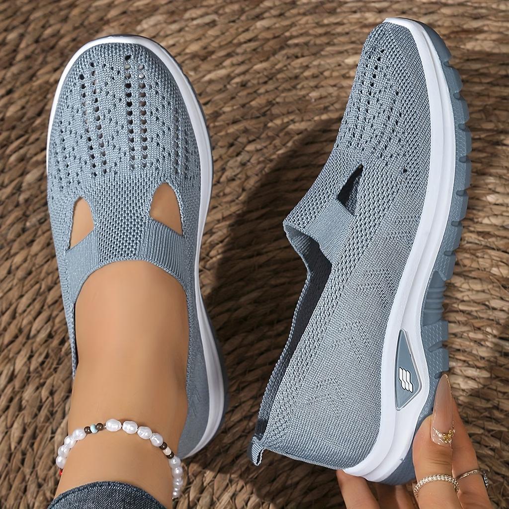 Дышащие Слипоны на Плоской Подошве Спортивные Туфли для Женщин, Легкая и Удобная Повседневная Обувь, Подходящая для Парков, Летнего Отдыха, Женская Обувь