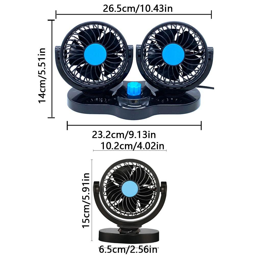 360 Degree Adjustable Car Cooling Fan Single/Dual Head Automotive Electric Fan Desktop Fan  Summer