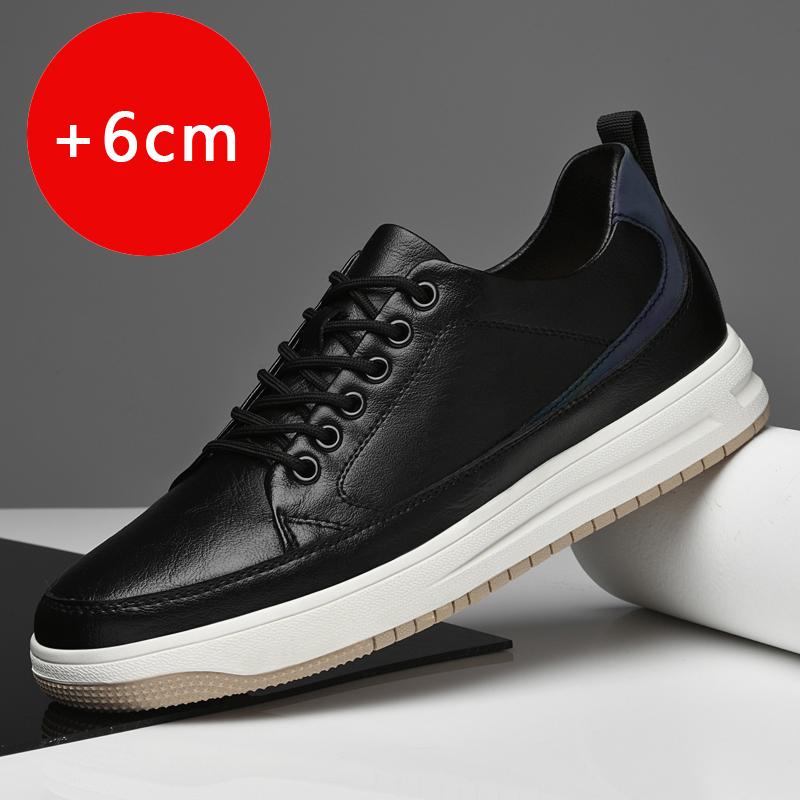 Модные новые мужские кроссовки, увеличивающие рост, удобная кожаная обувь для мужчин, стелька, каблук 6 см, повседневная обувь для мужчин