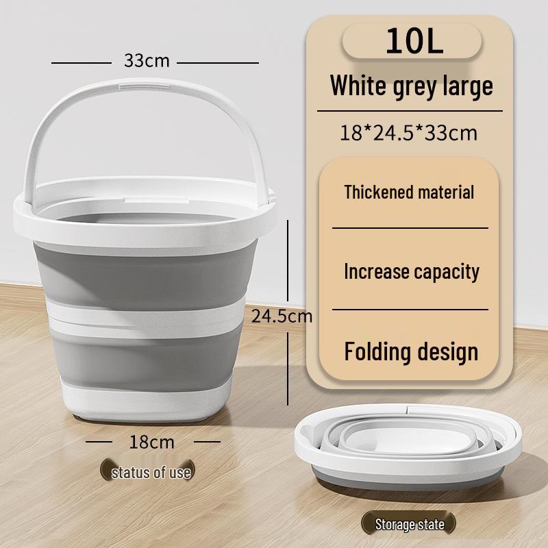 Портативное складное многоцелевое ведро: Для улицы, для автомобиля, для рыбалки, для ванночки для ног и стирки - Утолщенный, большой вместимости