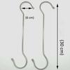 Maydahui S-shaped Hooks (Set of 6, Silver, Large, 30cm) Stainless Steel Hooks, Rust-Resistant, Long Hooks, Extra Large S-Shaped Hooks, Stylish Metal H
