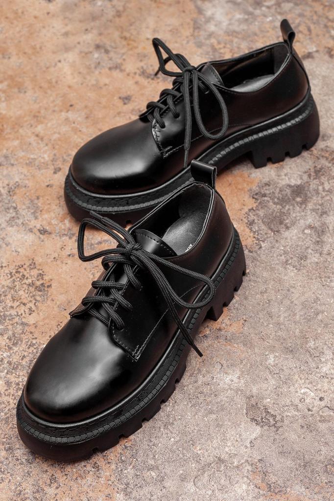 Женские модные лоферы из лакированной кожи на толстом каблуке, черные лоферы на толстой подошве, повседневные лоферы