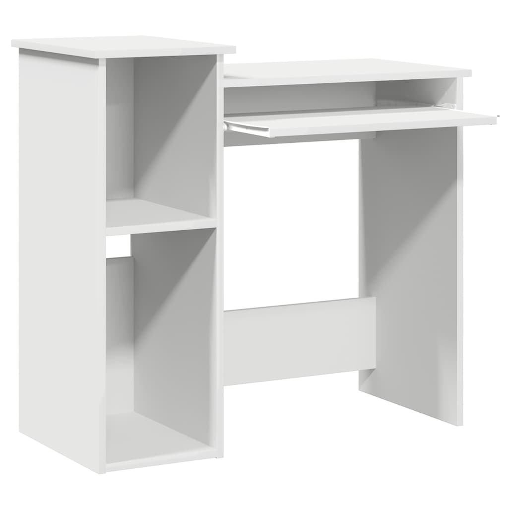 Vidaxl Biurko Z Półkami, Biała, 84X40X78 Cm, Materiał Drewnopochodny