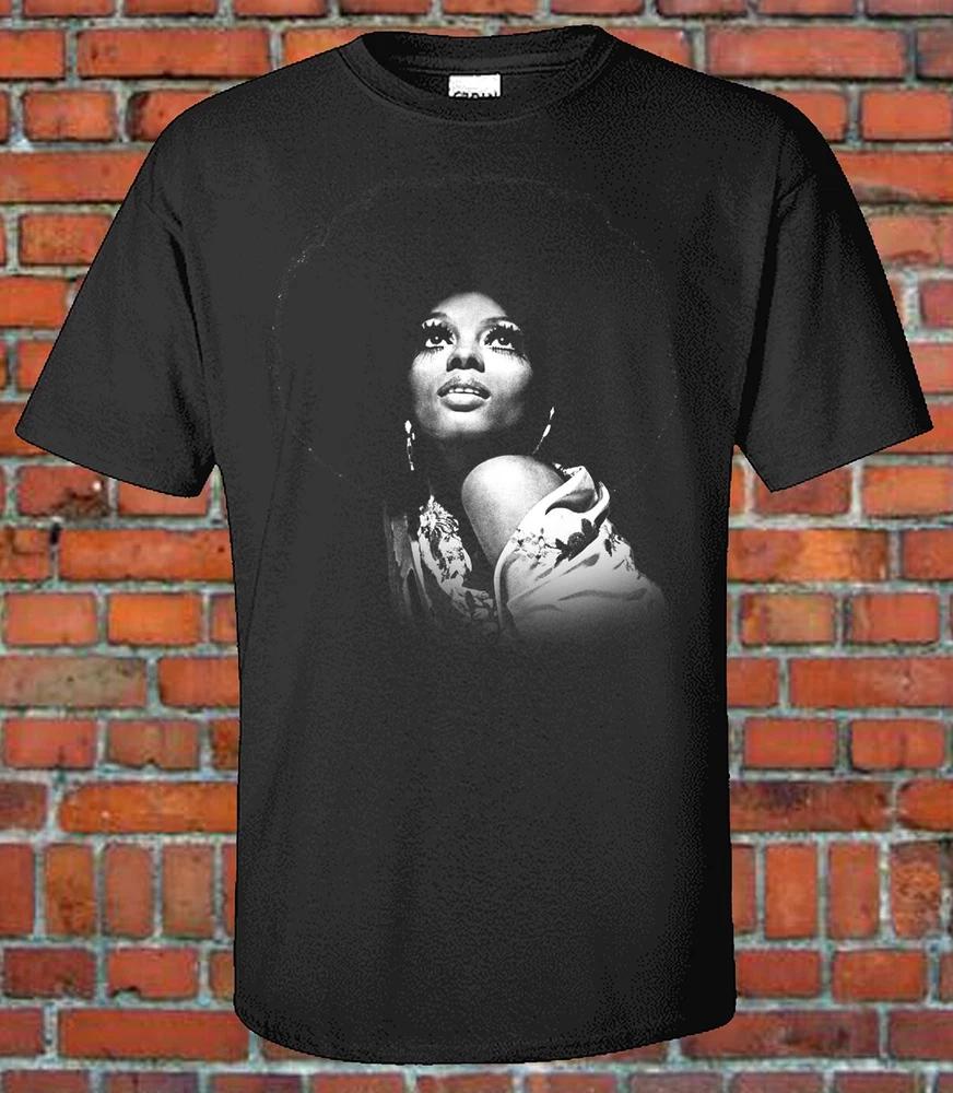 Diana Ross AFRO Classic RB singer Graphic Black and White Image TShirt