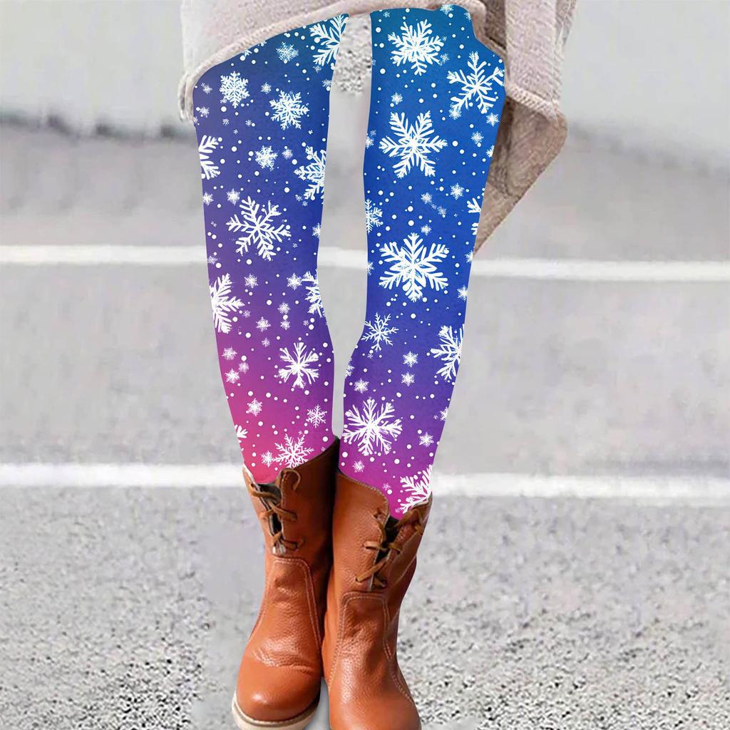 Женские брюки с рождественским принтом, эластичные, мягкие, повседневные, домашние, спальные брюки