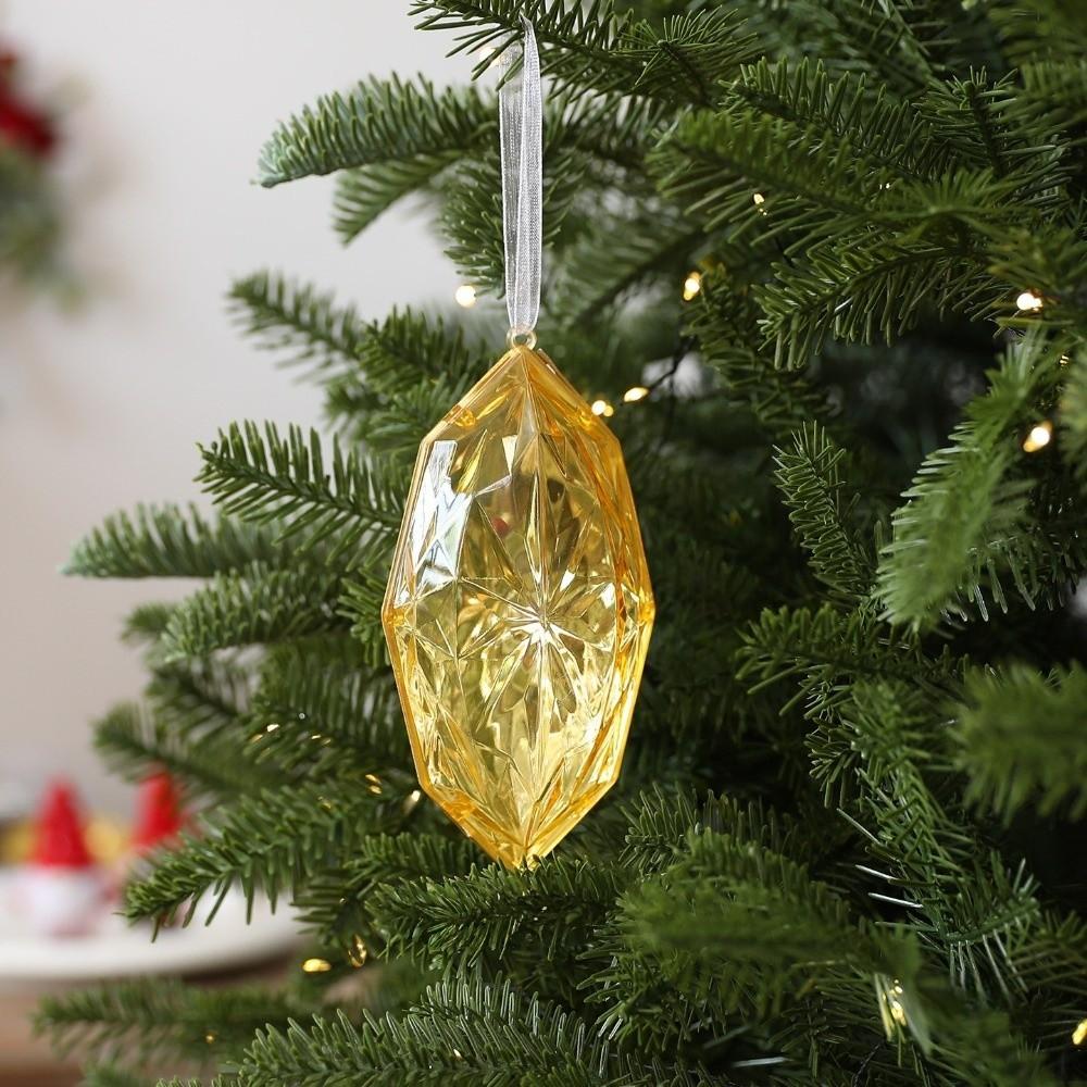 Transparent Gemstone Christmas Pendants Shining Christmas Tree Ornaments Holiday Party Supplies