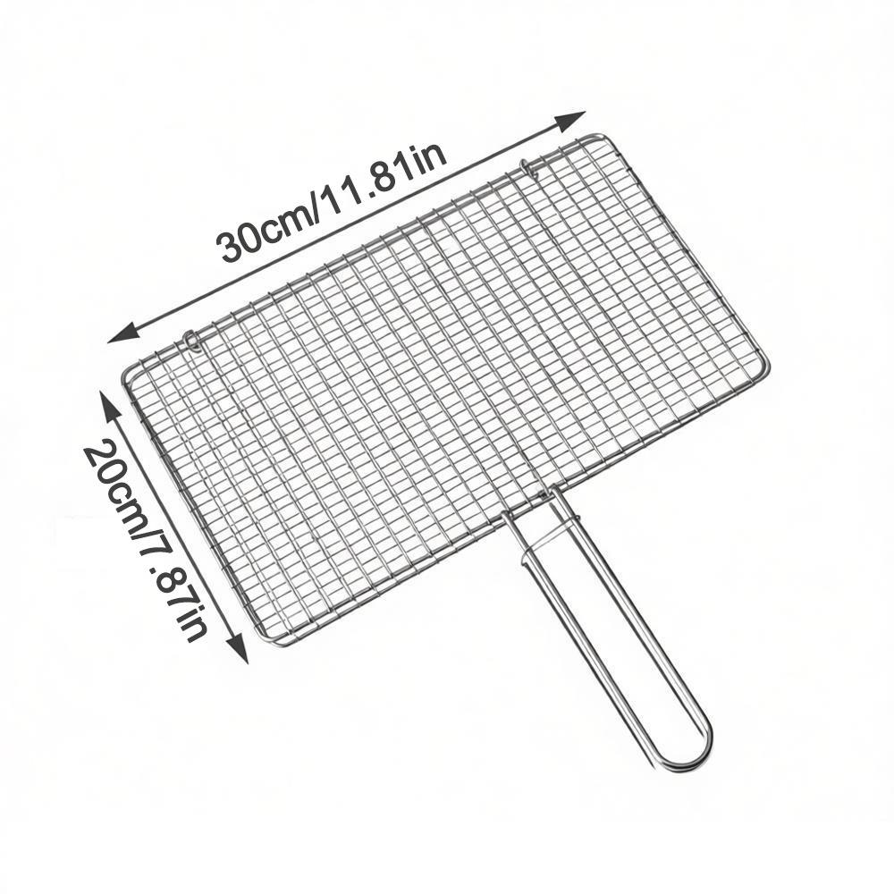 Stainless Steel Fish Grilling Rack Square Double-sided Meat Grilling Rack High Temperature Resistant Thickened Grilled Fish Net