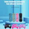 Детский прорезыватель для зубов в форме пульта дистанционного управления для телевизора, силиконовый прорезыватель для зубов, детская сенсорная образовательная игрушка
