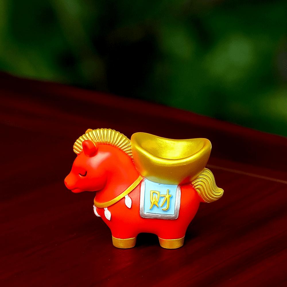 Creative Zodiac Pony Incense Burner Resin Pony Shape Incense Stick Holder Horse Year New Year Ornamental Cense Holder Gift