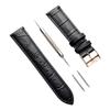 JMW TOKYO Watch Strap, 20mm Lug Width, Genuine Leather Replacement Strap, Black or Rose Gold Buckle, Tools, Spring Bars, Box Included, Men's Moon