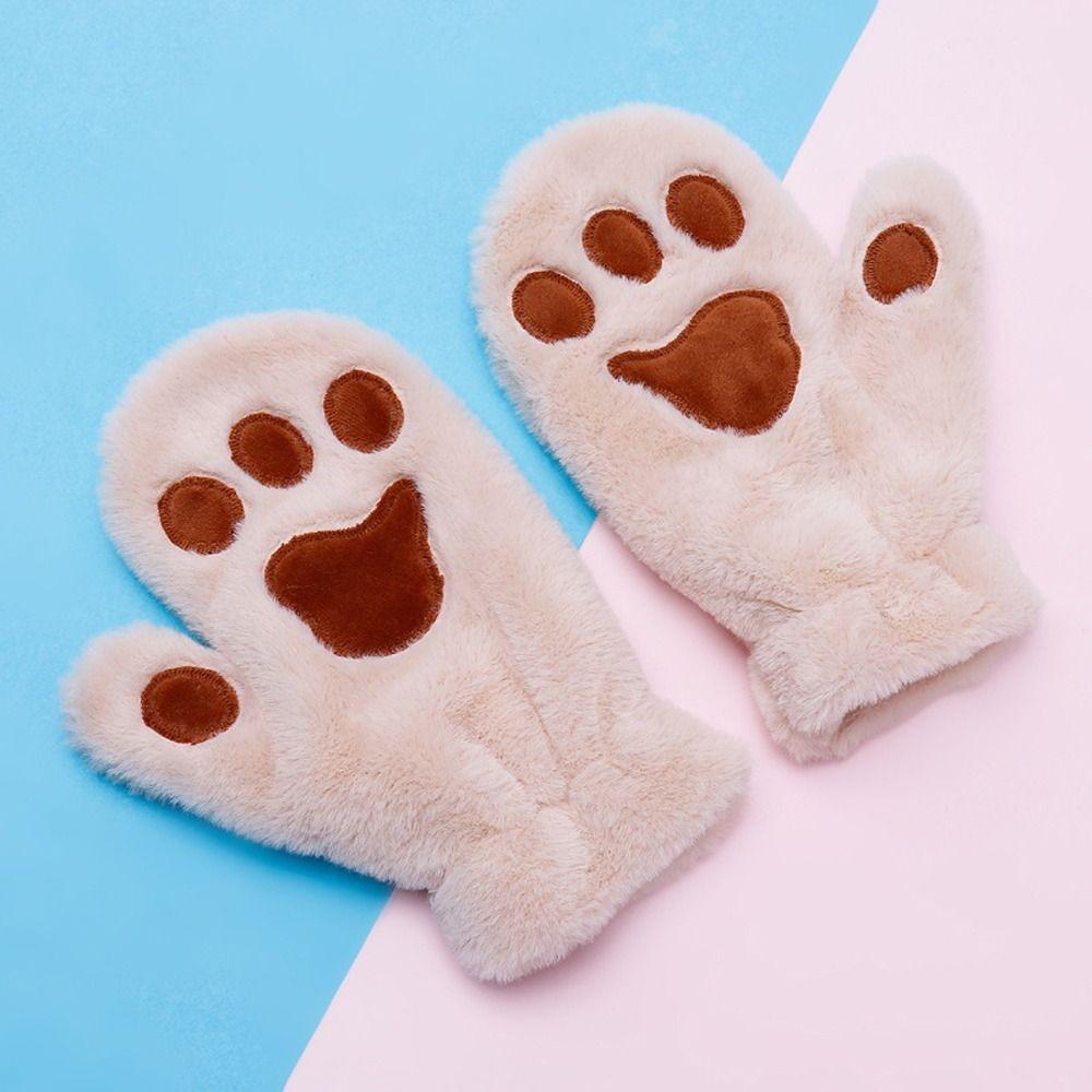 Осенние Пушистые Ветрозащитные Медвежья Лапа Зимние Лапы Варежки Аниме Косплей Перчатки Кошачьи Когти Перчатки Плюшевые